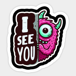 Peekaboo I SEE YOU Monster Sticker